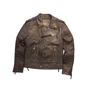 Boba Skins Men's Leather Jacket Size Large Kay Michaels Old Glory Style NWT